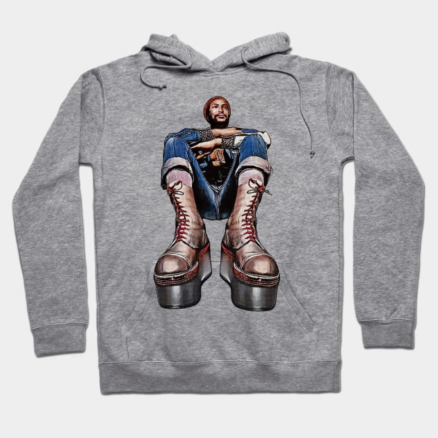 Marvin Gaye - Platform Boots - Retro Vintage Hoodie by Mr.FansArt